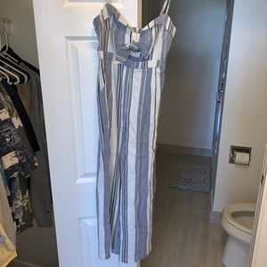 Striped forever 21 tie jumpsuit